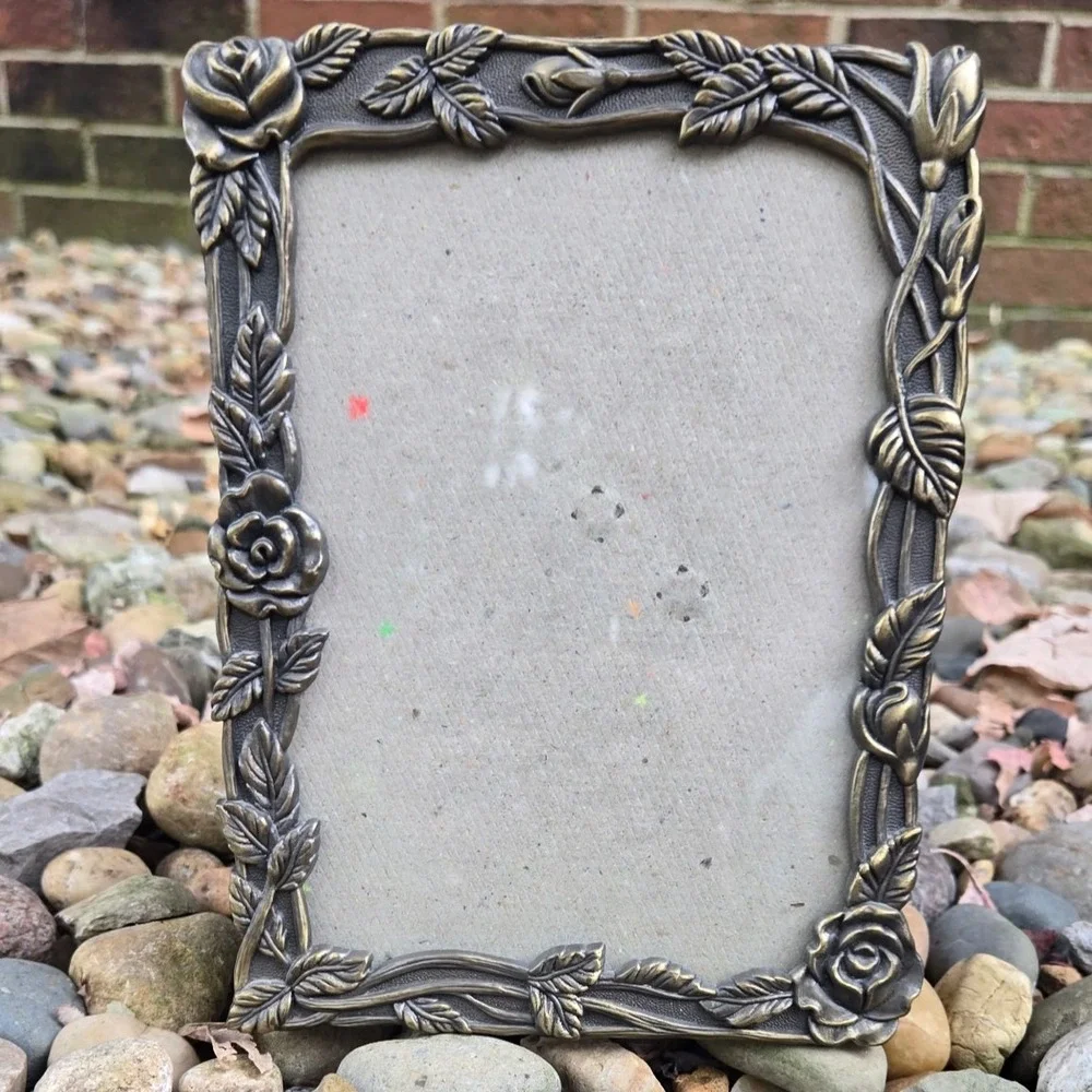 Vintage Floral Photo Frame Bronze Rose Picture Display Decor Weston Gallery